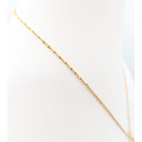 Gold Tone Aurora Borealis AB Faceted Crystal Drop Pendant Necklace 18" Unsigned - Picture 3 of 7